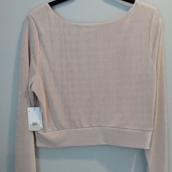 BP light pink shimmering ribbed crop top XL - Picture 2 of 6
